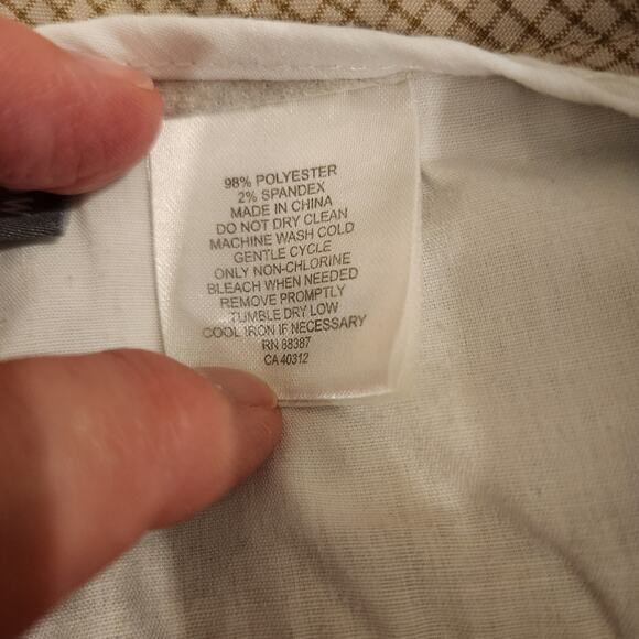 ASHWORTH Tan Brown Check Flat Front Lightweight Summer Casual Golf Shorts Men 32 - Picture 6 of 12